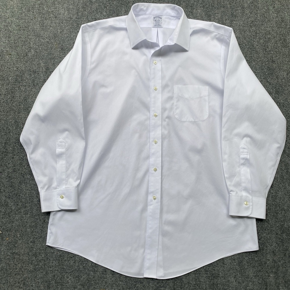 Brooks Brothers Regent Fit Dress Shirt  17-33 White Supima Non Iron Button Up